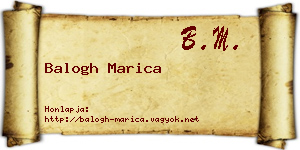 Balogh Marica névjegykártya